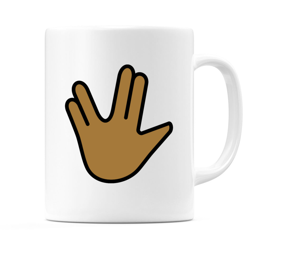 Vulcan Salute: Medium-Dark Skin Tone Emoji Mug