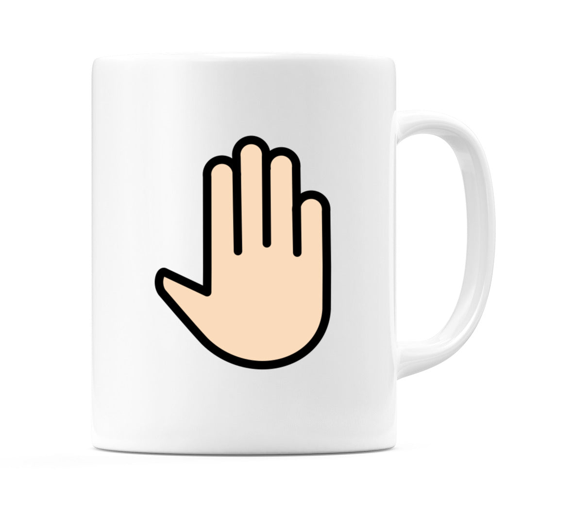 Raised Back Of Hand: Light Skin Tone Emoji Mug