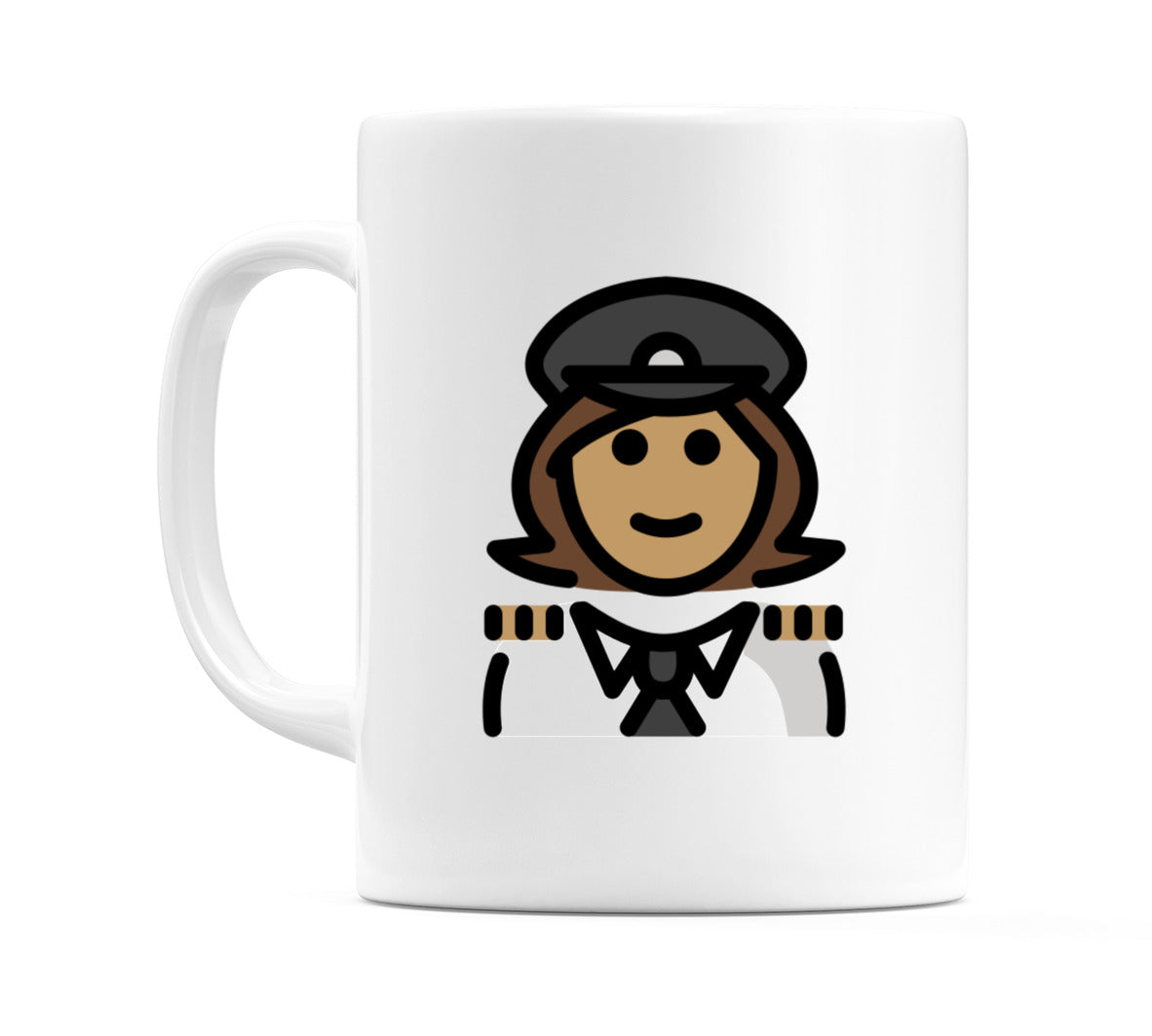 Female Pilot: Medium Skin Tone Emoji Mug