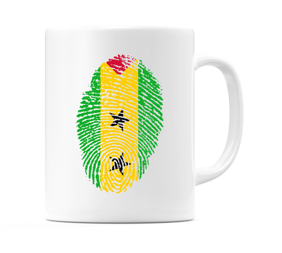Sao Tome and Príncipe Finger Print Flag Mug
