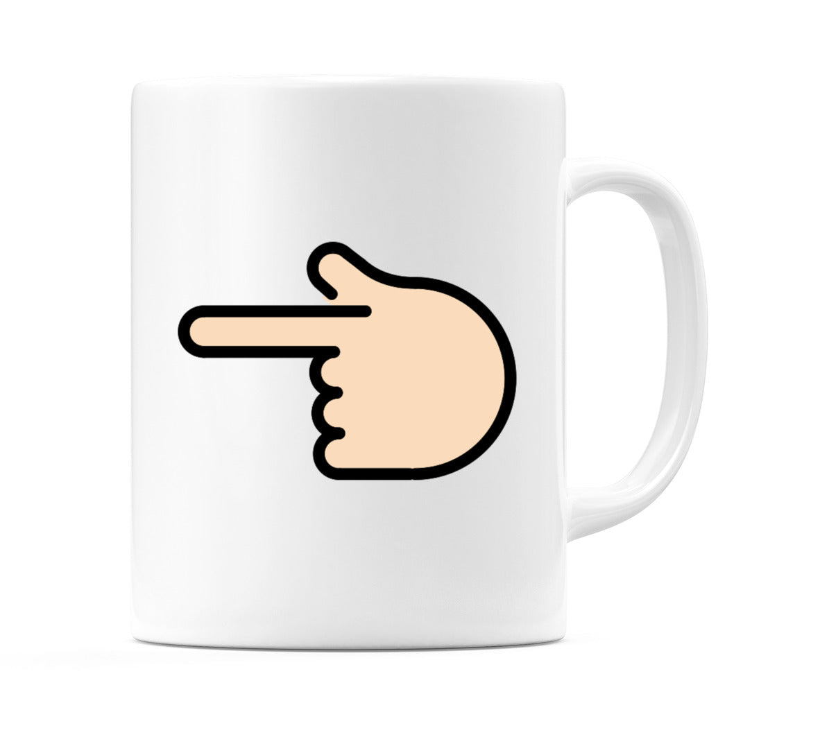 Backhand Index Pointing Left: Light Skin Tone Emoji Mug