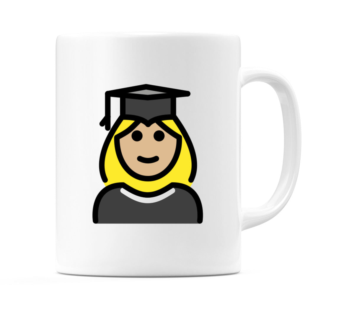 Female Student: Medium-Light Skin Tone Emoji Mug