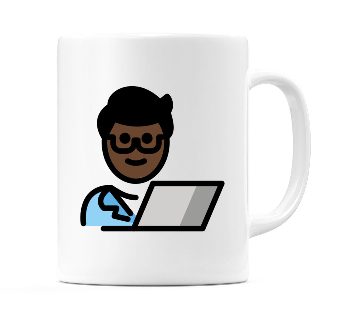 Male Technologist: Dark Skin Tone Emoji Mug