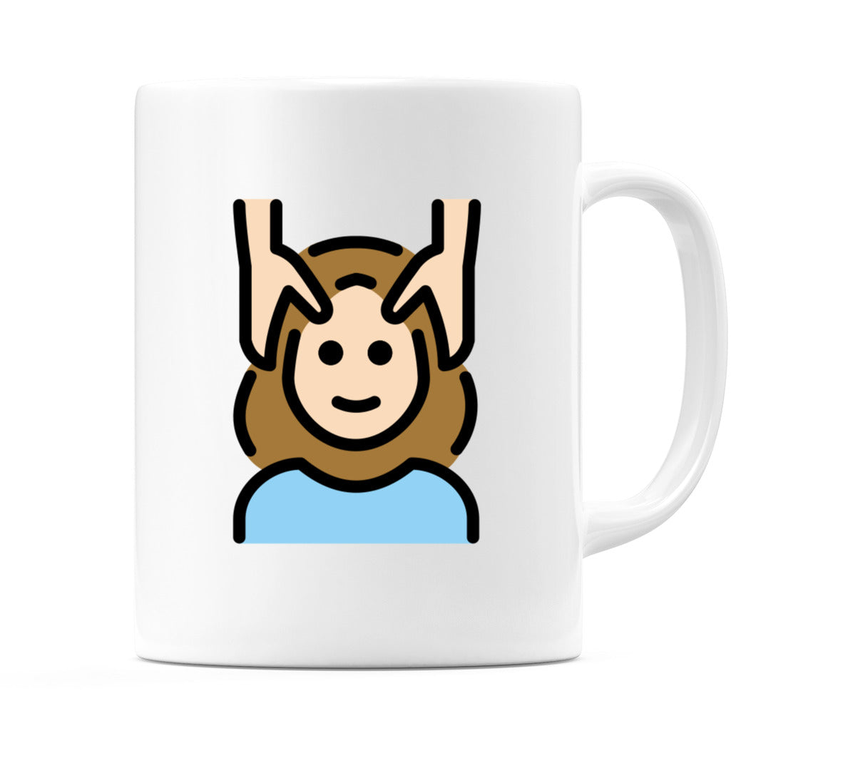Female Getting Massage: Light Skin Tone Emoji Mug
