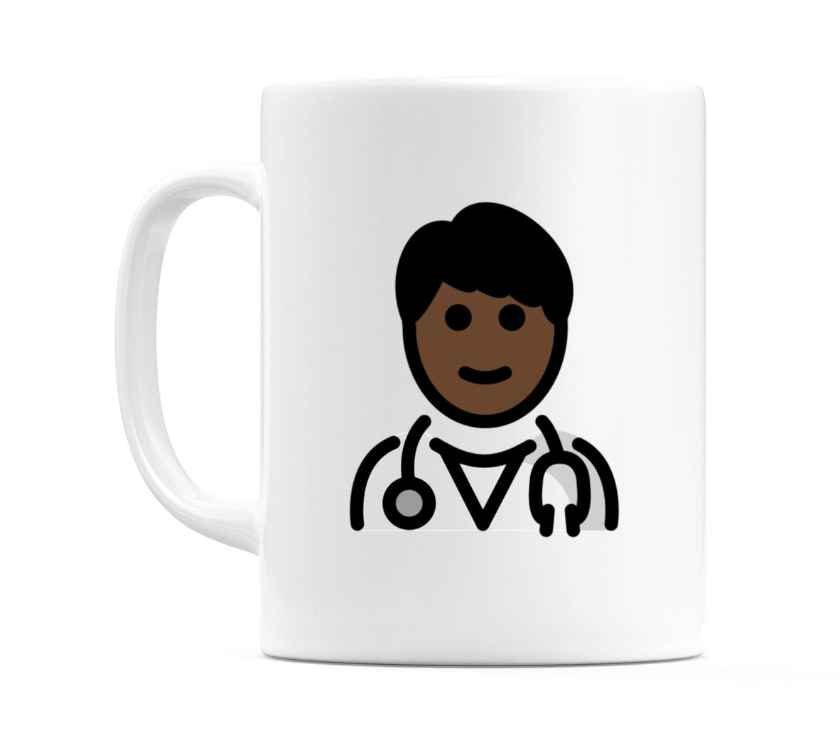 Male Health Worker: Dark Skin Tone Emoji Mug