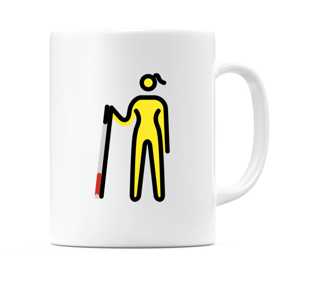 Female With Probing Cane Emoji Mug