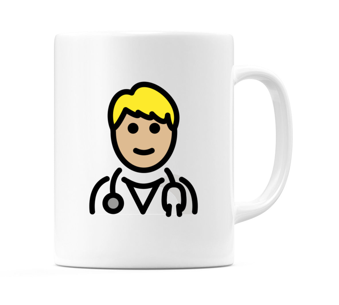 Male Health Worker: Medium-Light Skin Tone Emoji Mug