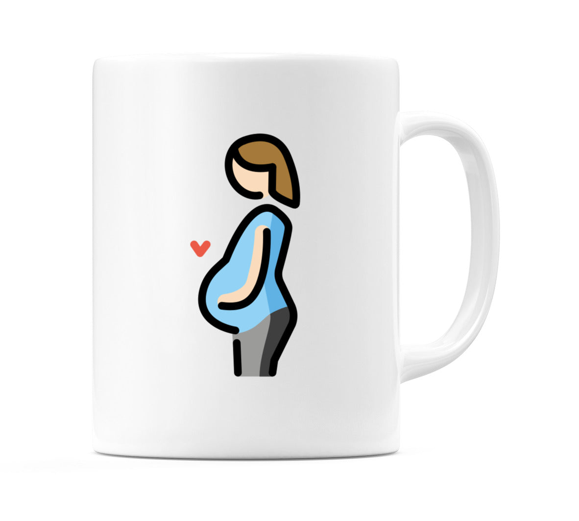 Pregnant Female: Light Skin Tone Emoji Mug