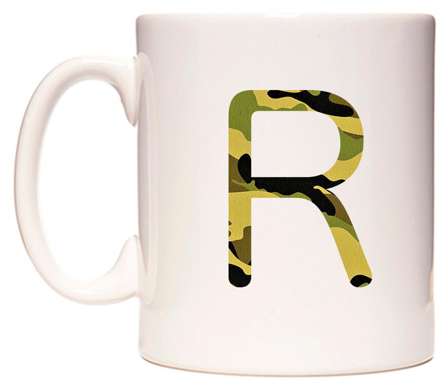 Letter R in Camo Style Mug