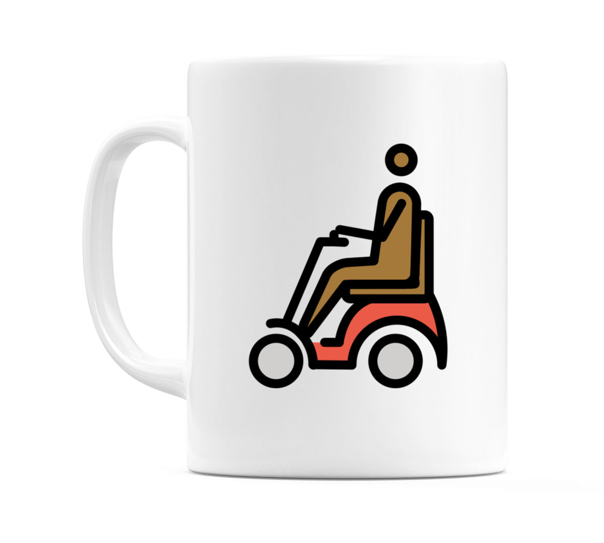 Male In Motorized Wheelchair: Medium-Dark Skin Tone Emoji Mug