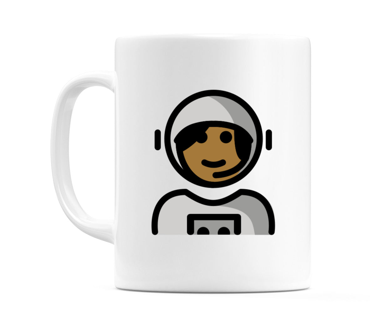 Female Astronaut: Medium-Dark Skin Tone Emoji Mug