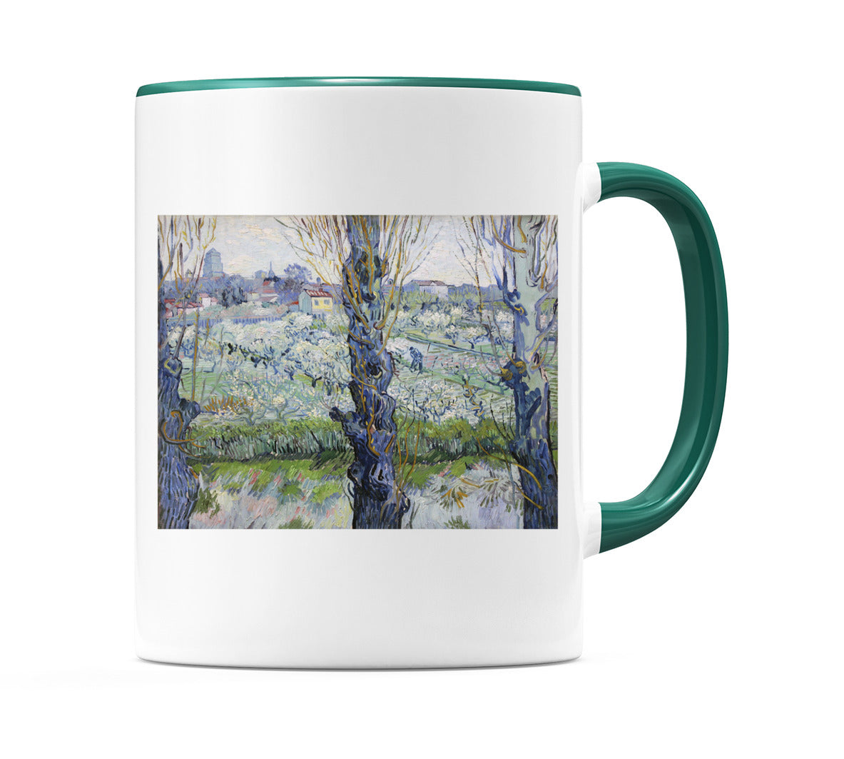 View of Arles, Flowering Orchards (1889) Mug