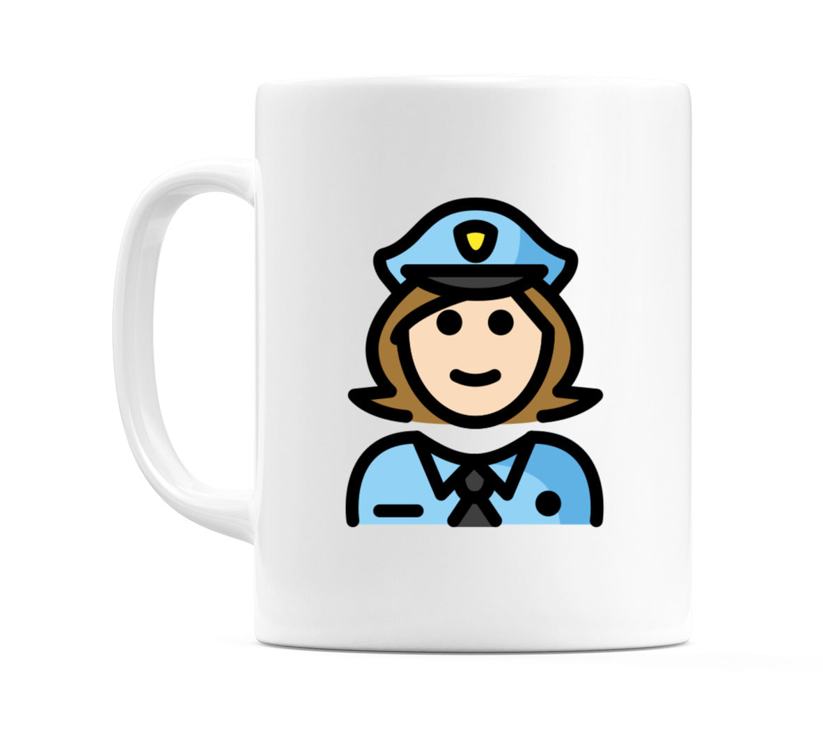 Female Police Officer: Light Skin Tone Emoji Mug
