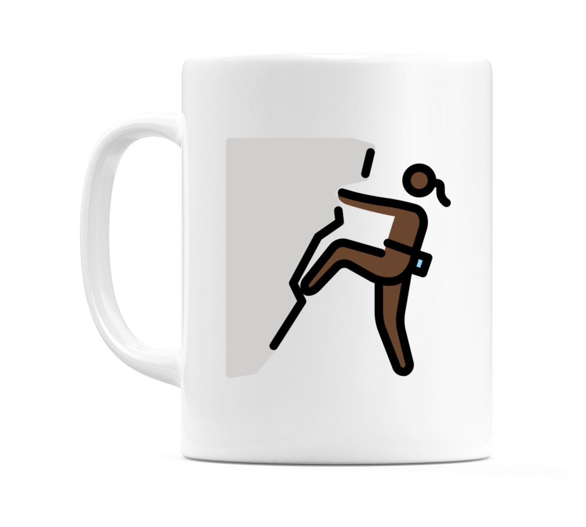 Female Climbing: Dark Skin Tone Emoji Mug