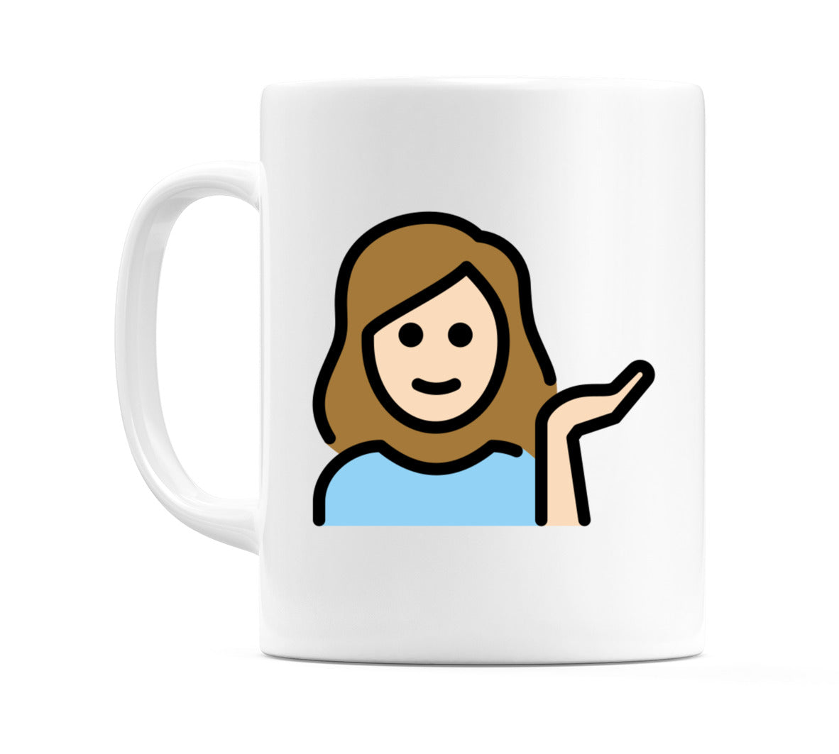 Female Tipping Hand: Light Skin Tone Emoji Mug