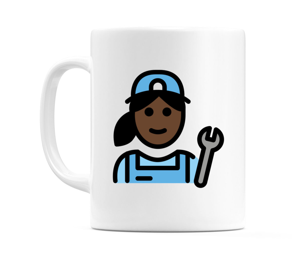 Female Mechanic: Dark Skin Tone Emoji Mug