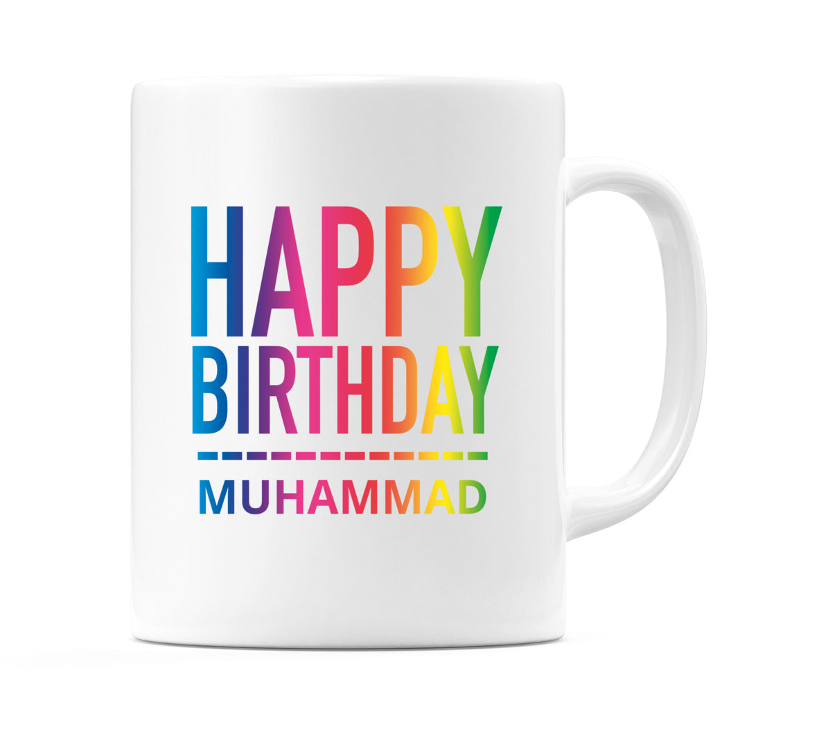 Happy Birthday Muhammad (Rainbow) Mug Cup by WeDoMugs