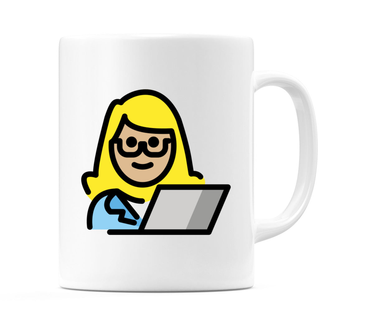 Female Technologist: Medium-Light Skin Tone Emoji Mug