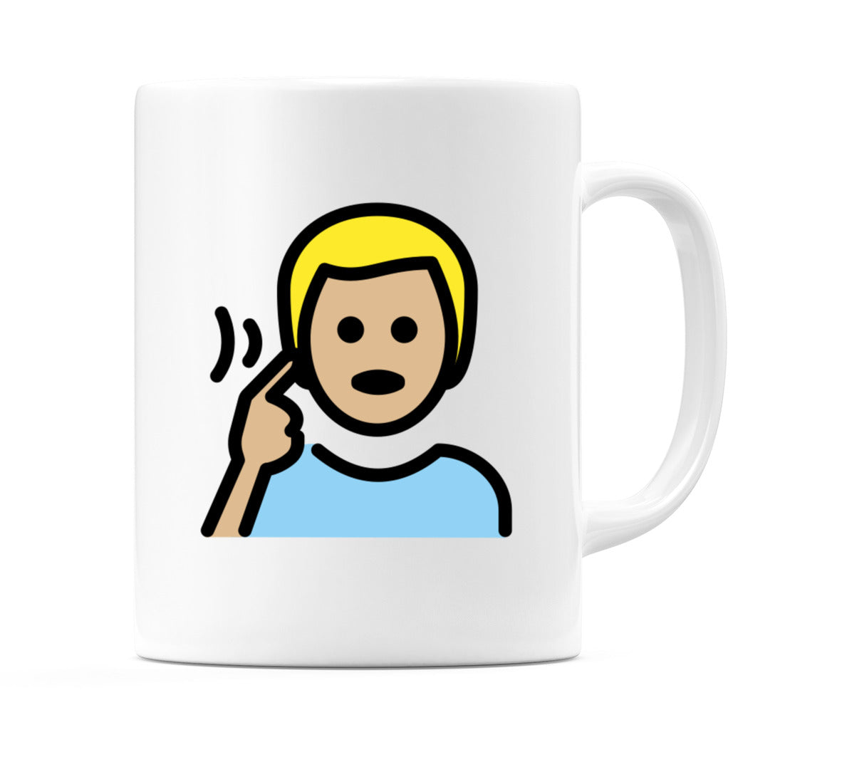 Deaf Male: Medium-Light Skin Tone Emoji Mug