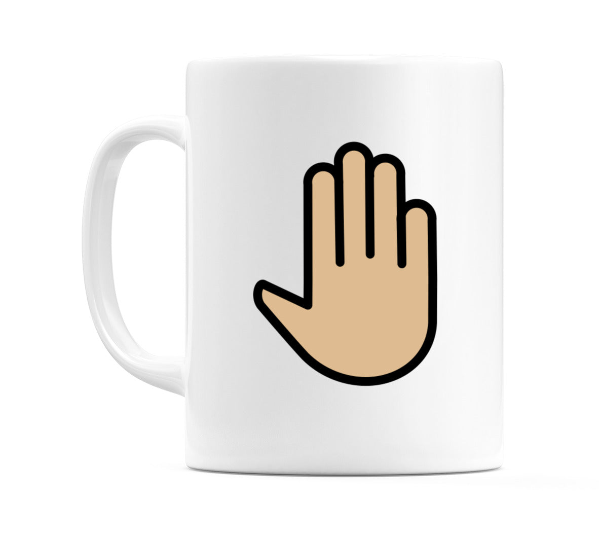 Raised Back Of Hand: Medium-Light Skin Tone Emoji Mug