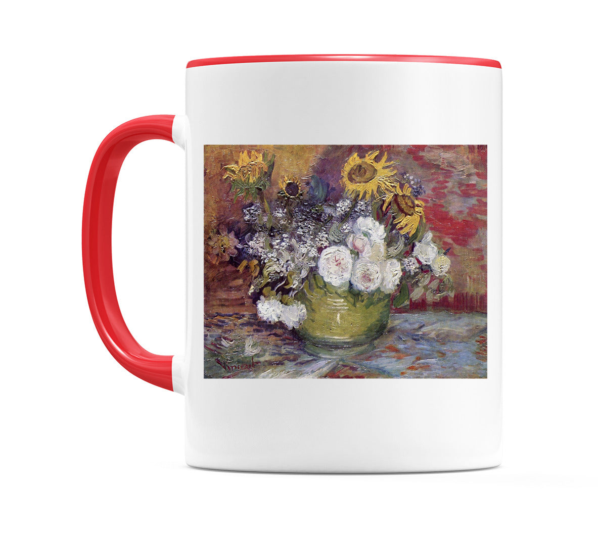 Bowl With Sunflowers Roses And Other Flowers (1886) Mug