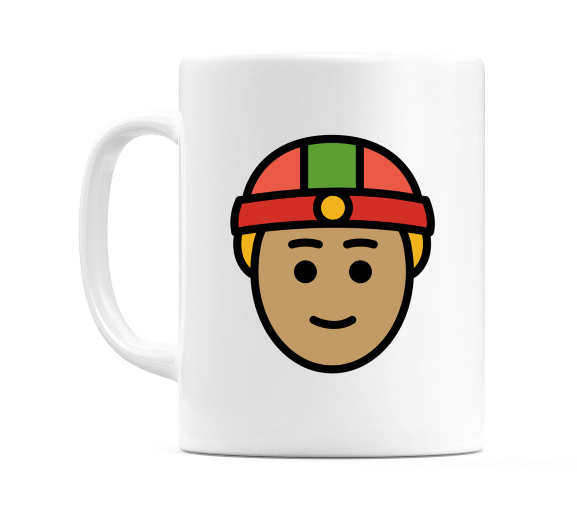 Male With Skullcap: Medium Skin Tone Emoji Mug