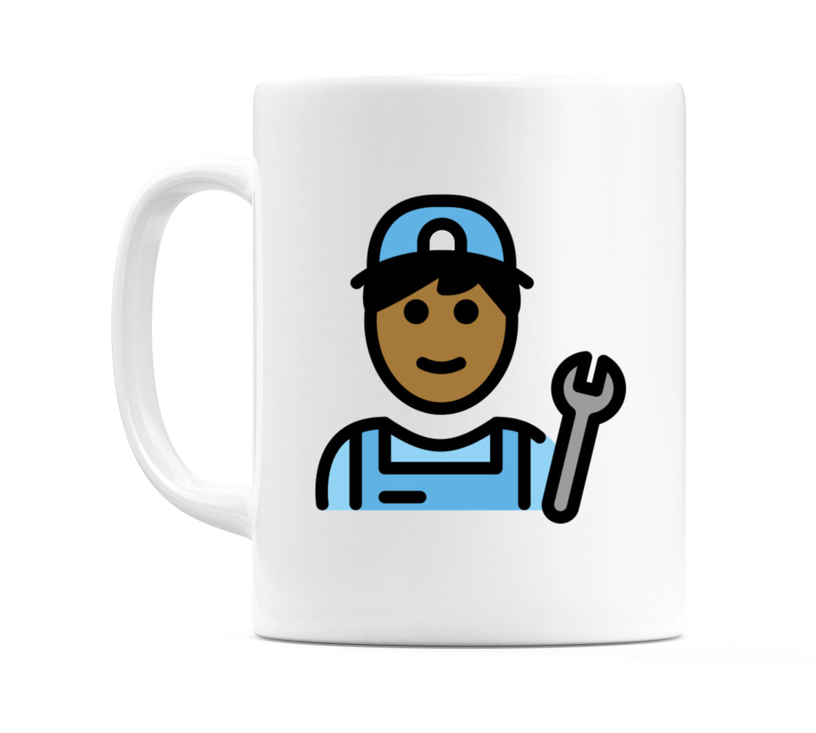 Male Mechanic: Medium-Dark Skin Tone Emoji Mug