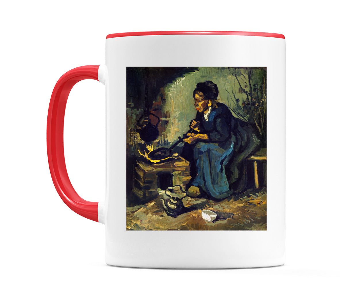 Peasant Woman Cooking by a Fireplace (1885) Mug