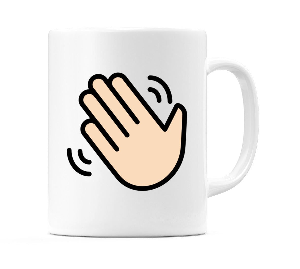 Waving Hand: Light Skin Tone Emoji Mug