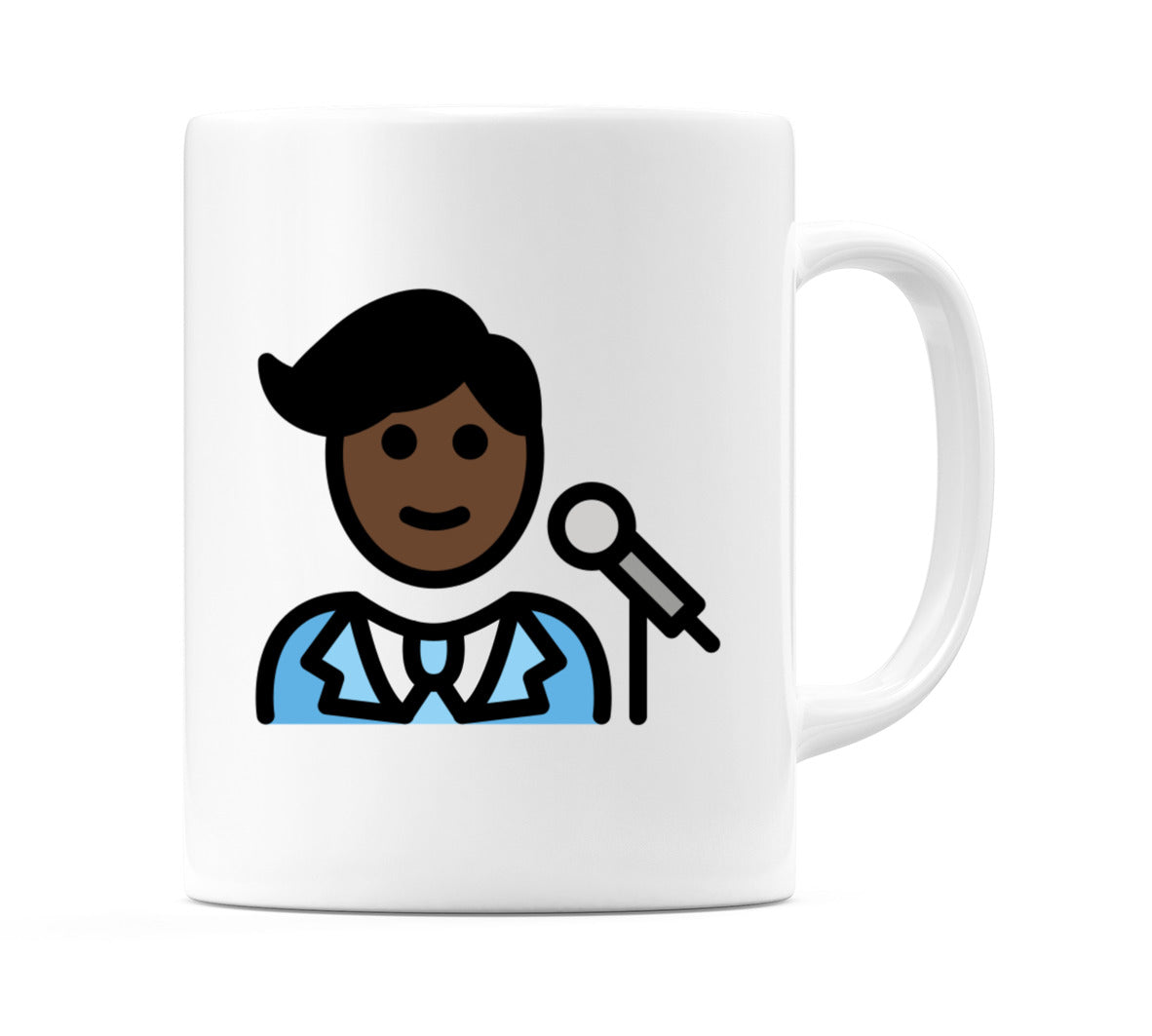 Male Singer: Dark Skin Tone Emoji Mug