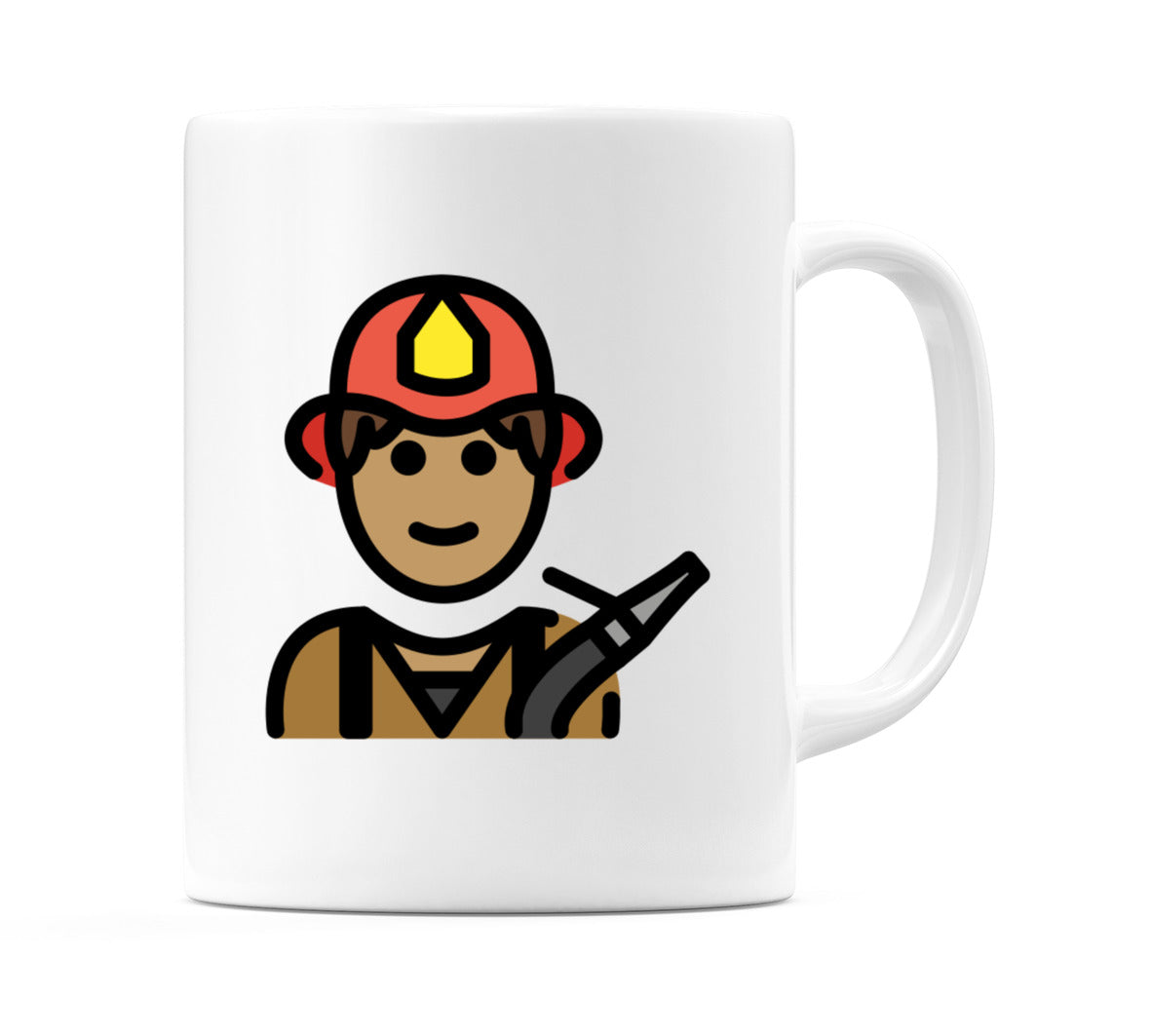 Male Firefighter: Medium Skin Tone Emoji Mug