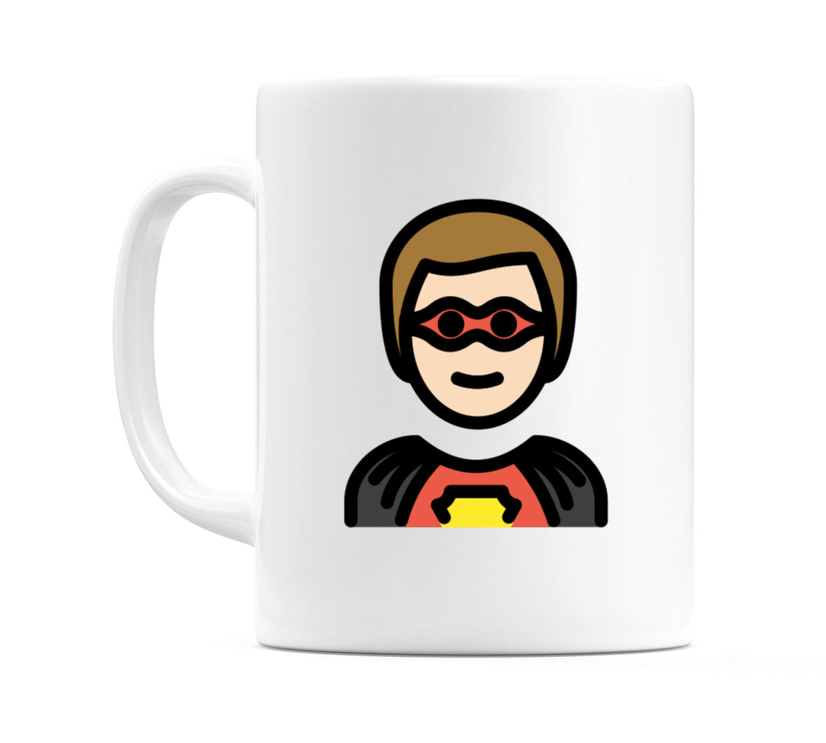 Male Superhero: Light Skin Tone Emoji Mug