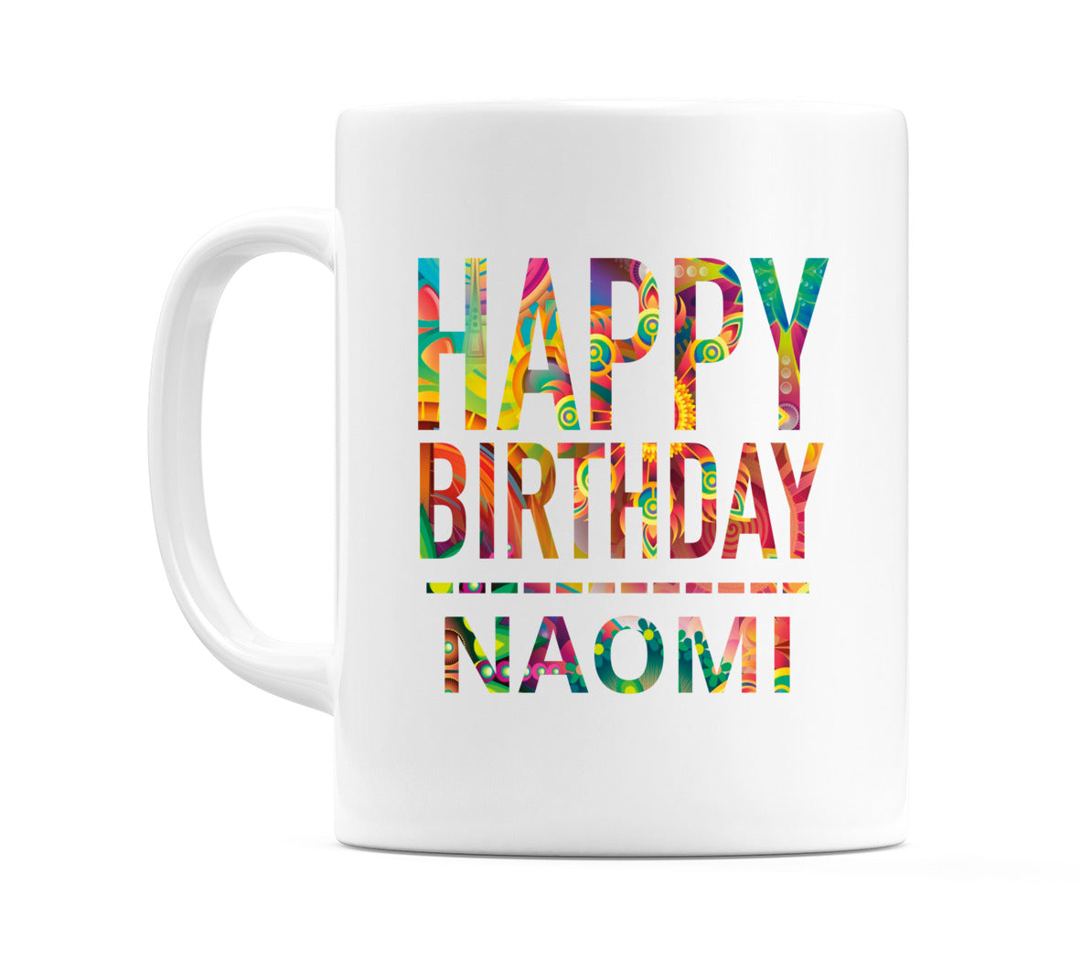 Happy Birthday Naomi (Tie Dye Effect) Mug Cup by WeDoMugs