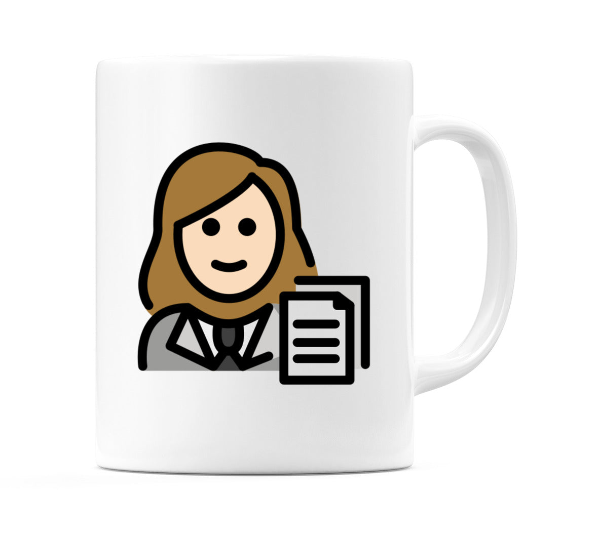 Female Office Worker: Light Skin Tone Emoji Mug