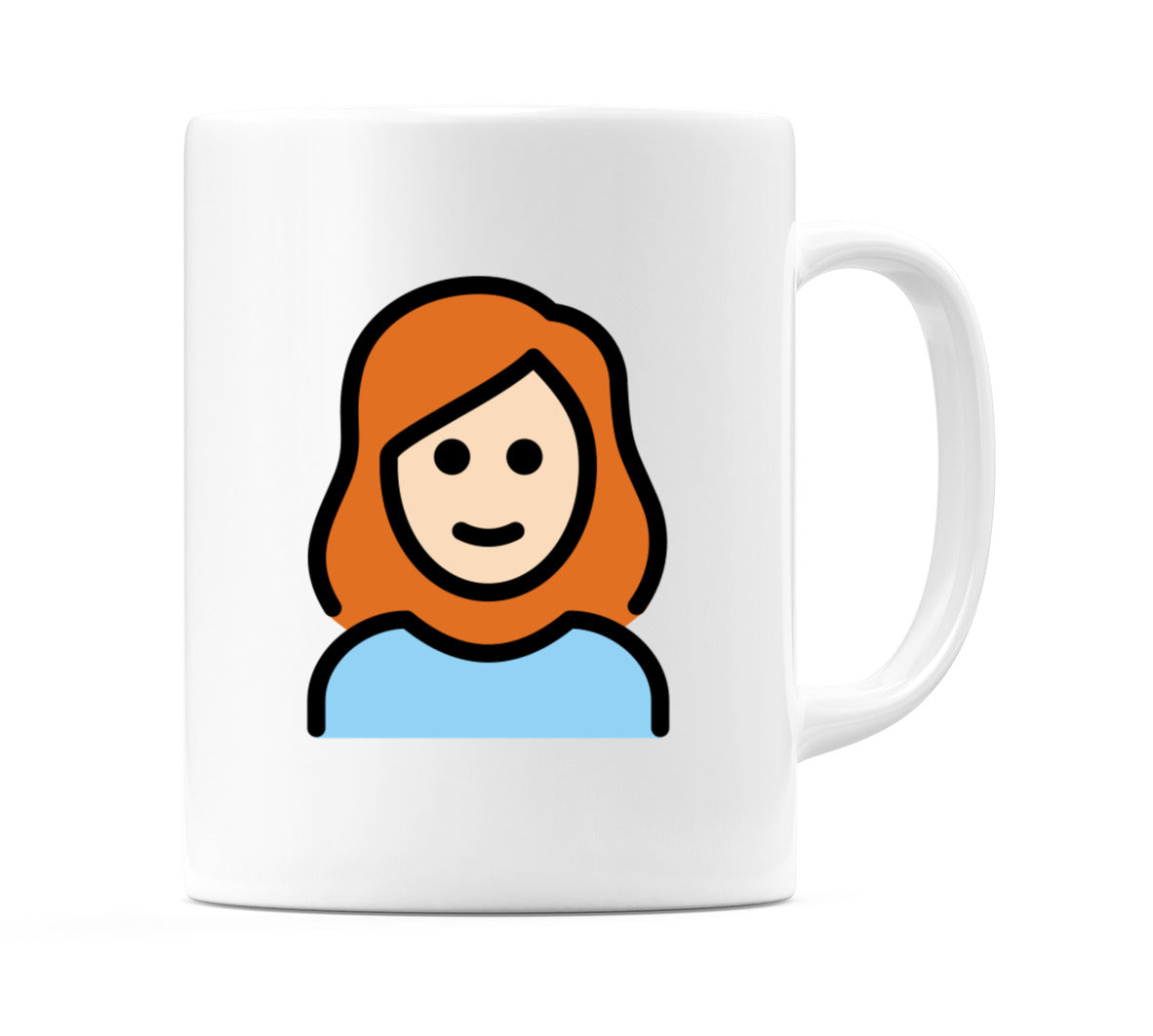 Female: Light Skin Tone, Red Hair Emoji Mug