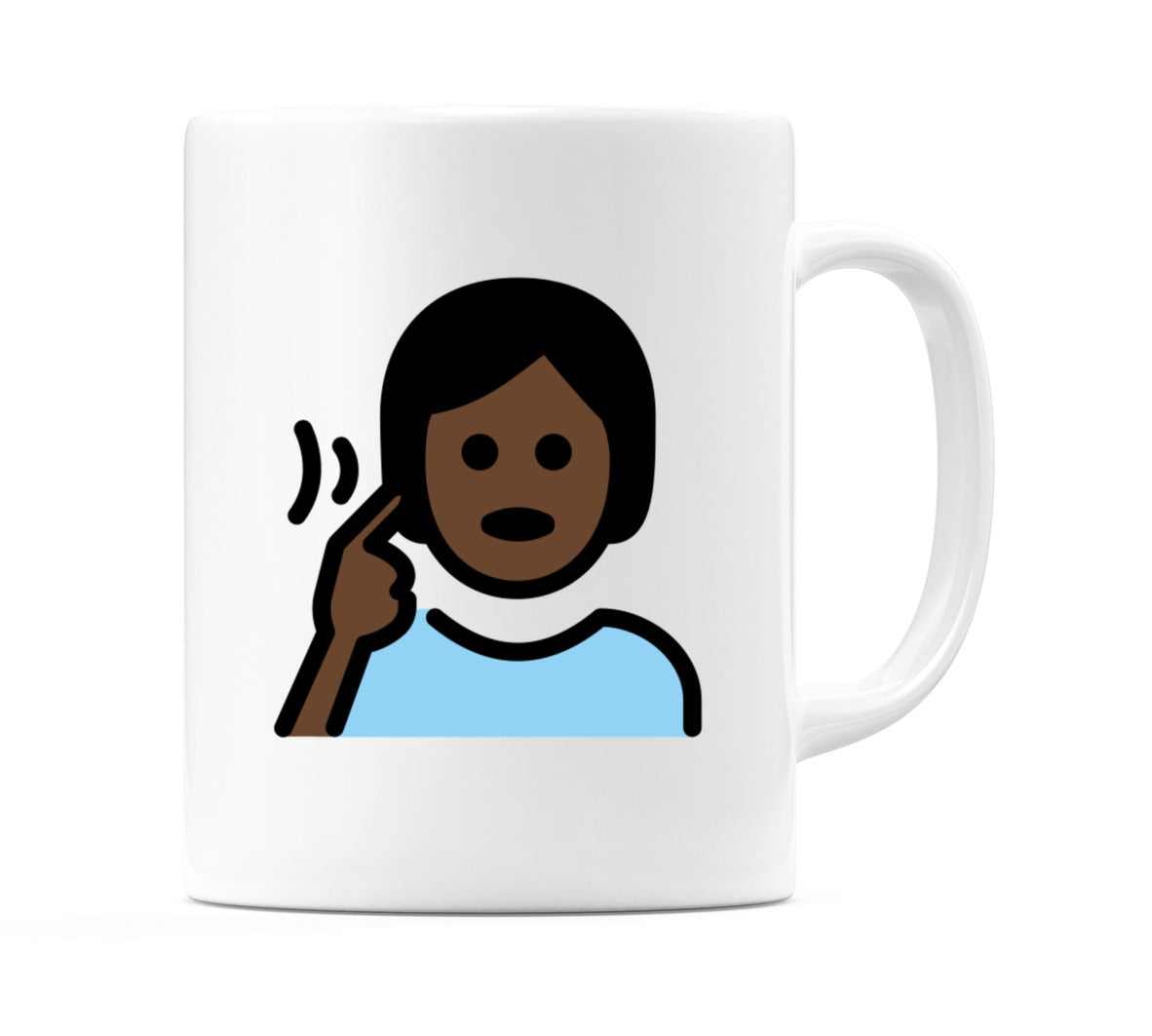Deaf Person: Dark Skin Tone Emoji Mug