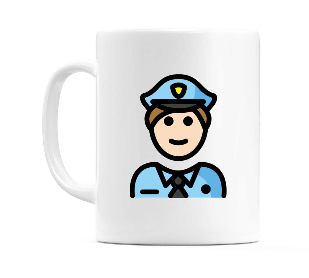 Male Police Officer: Light Skin Tone Emoji Mug