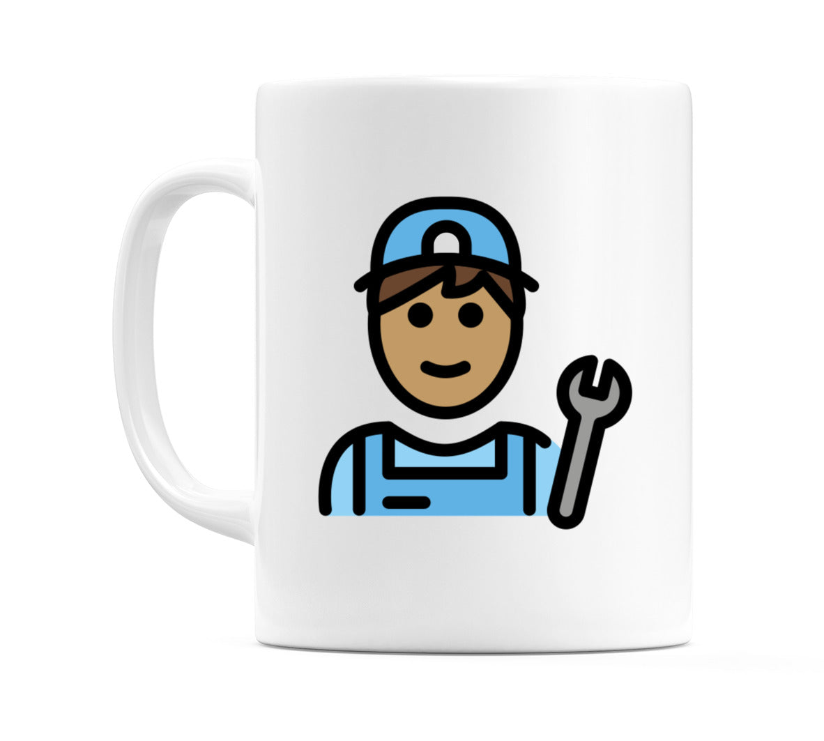 Male Mechanic: Medium Skin Tone Emoji Mug