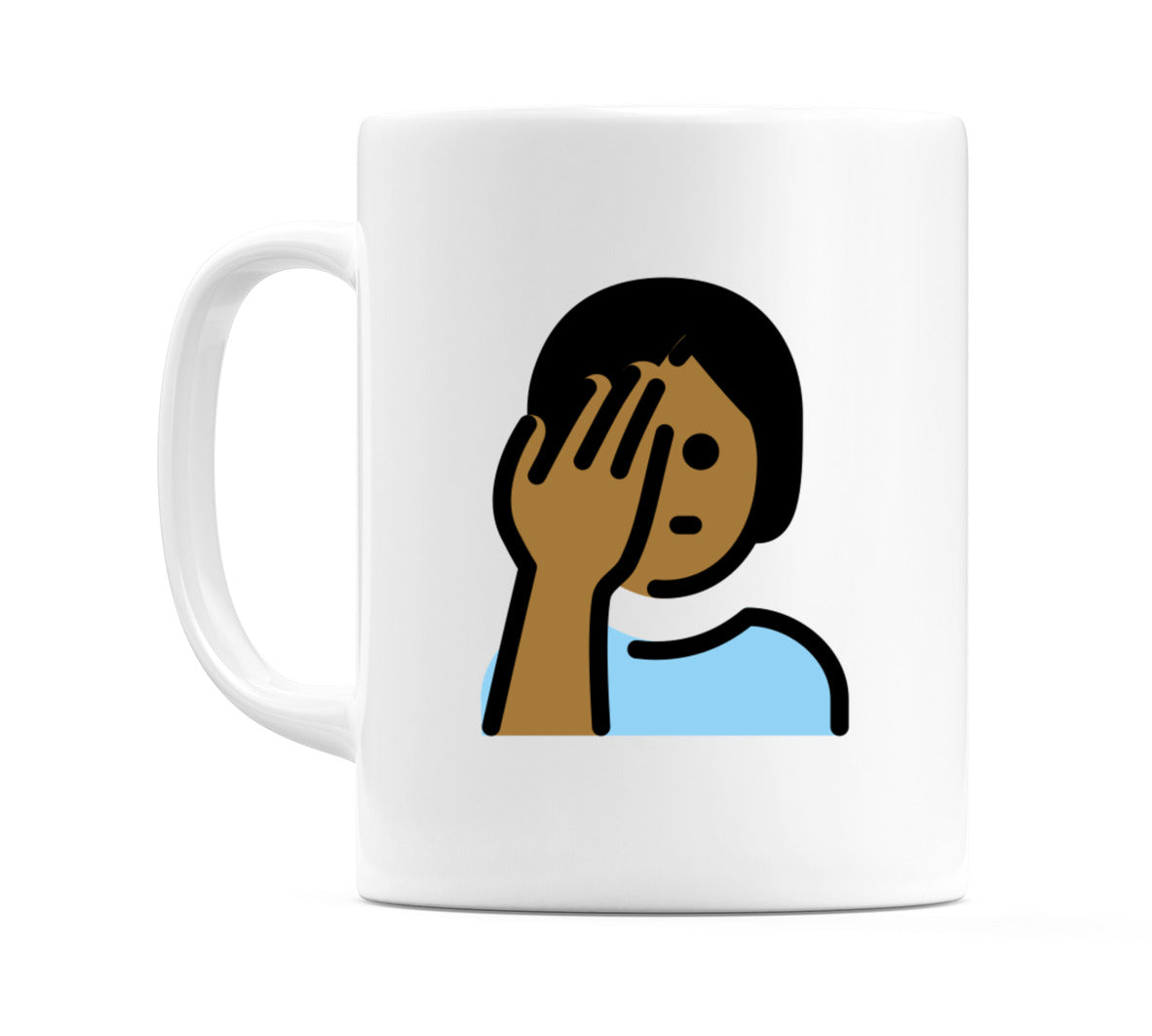 Person Facepalming: Medium-Dark Skin Tone Emoji Mug