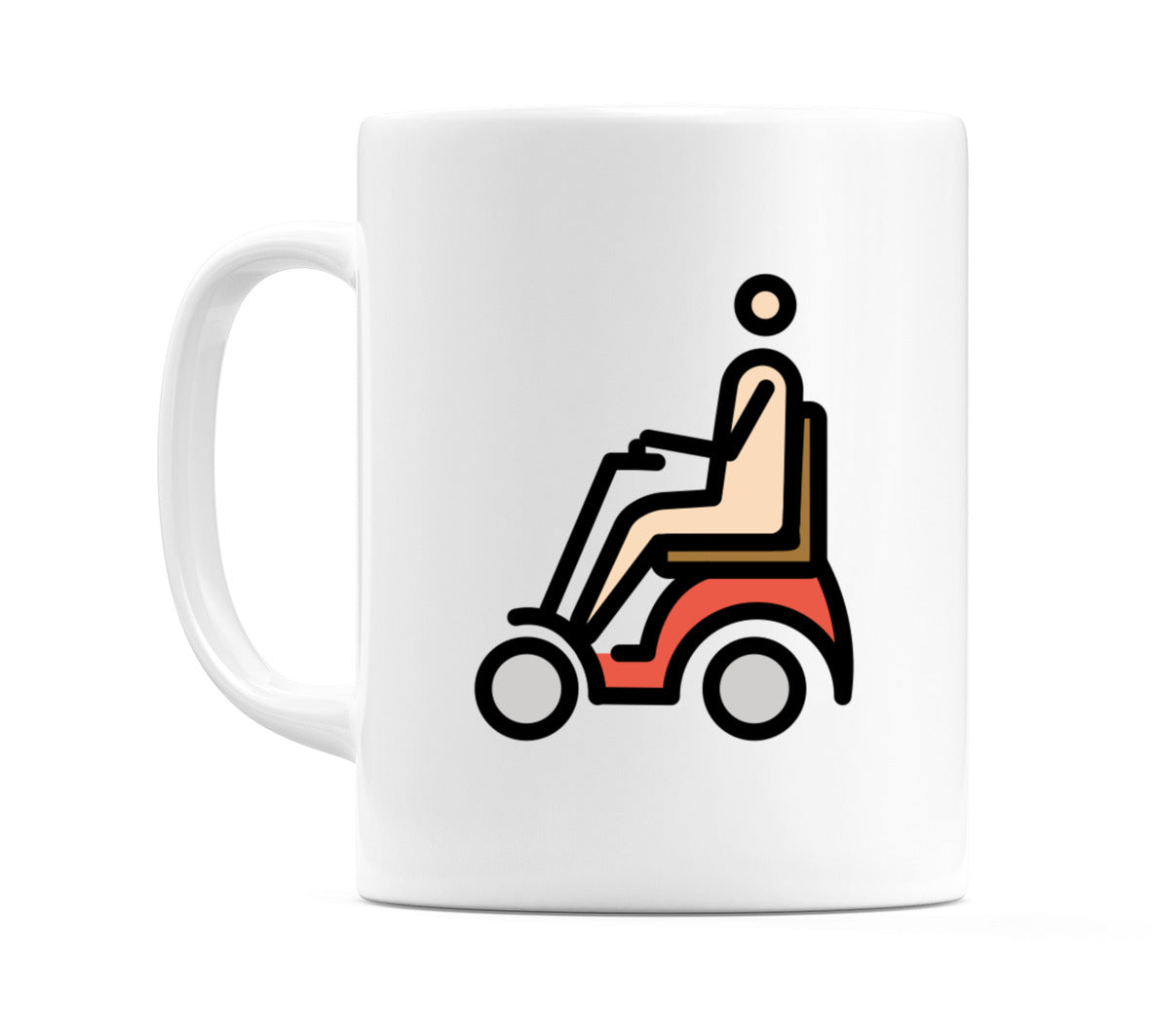 Male In Motorized Wheelchair: Light Skin Tone Emoji Mug