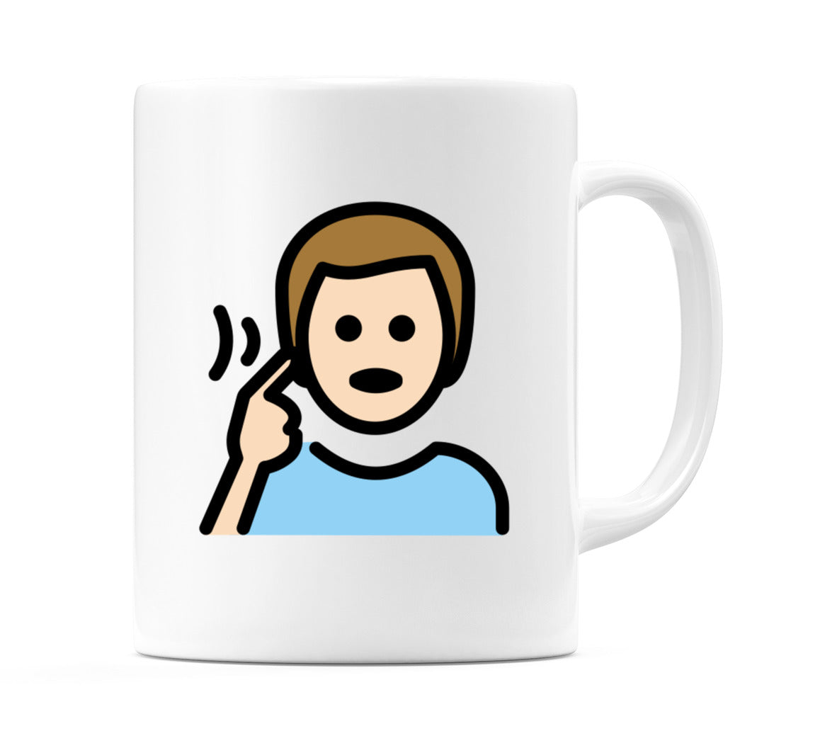 Deaf Male: Light Skin Tone Emoji Mug