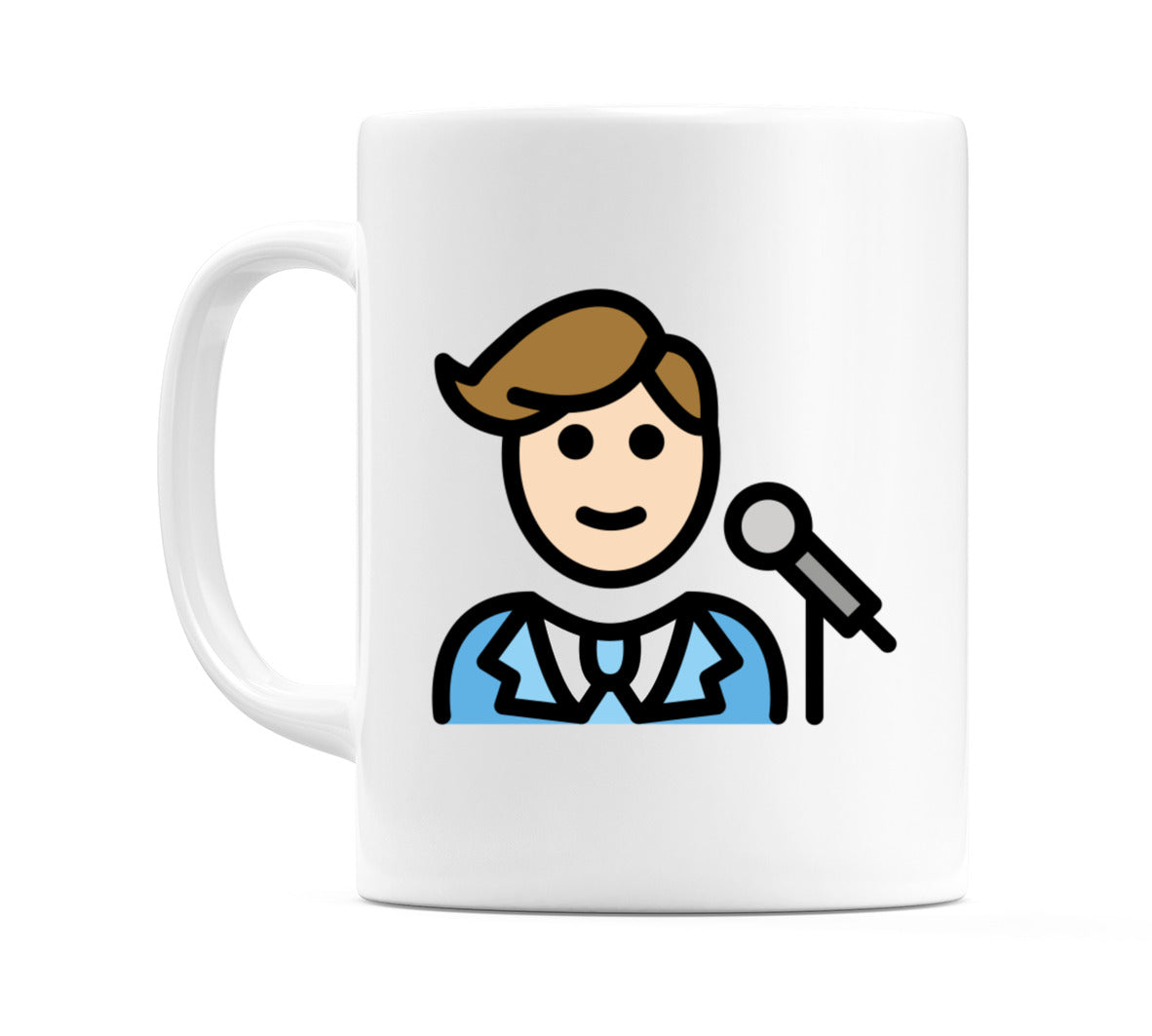 Male Singer: Light Skin Tone Emoji Mug
