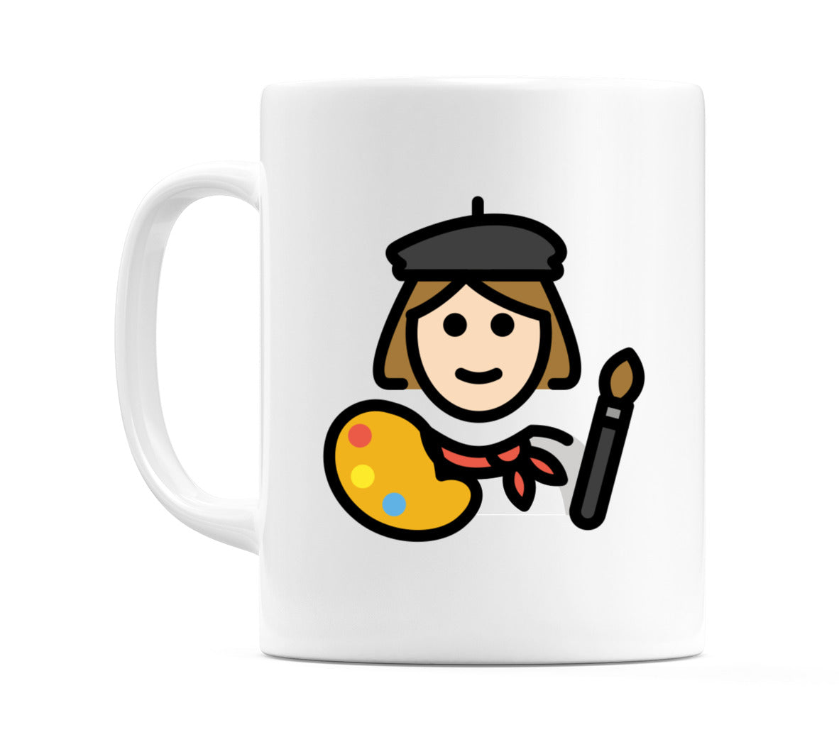 Female Artist: Light Skin Tone Emoji Mug
