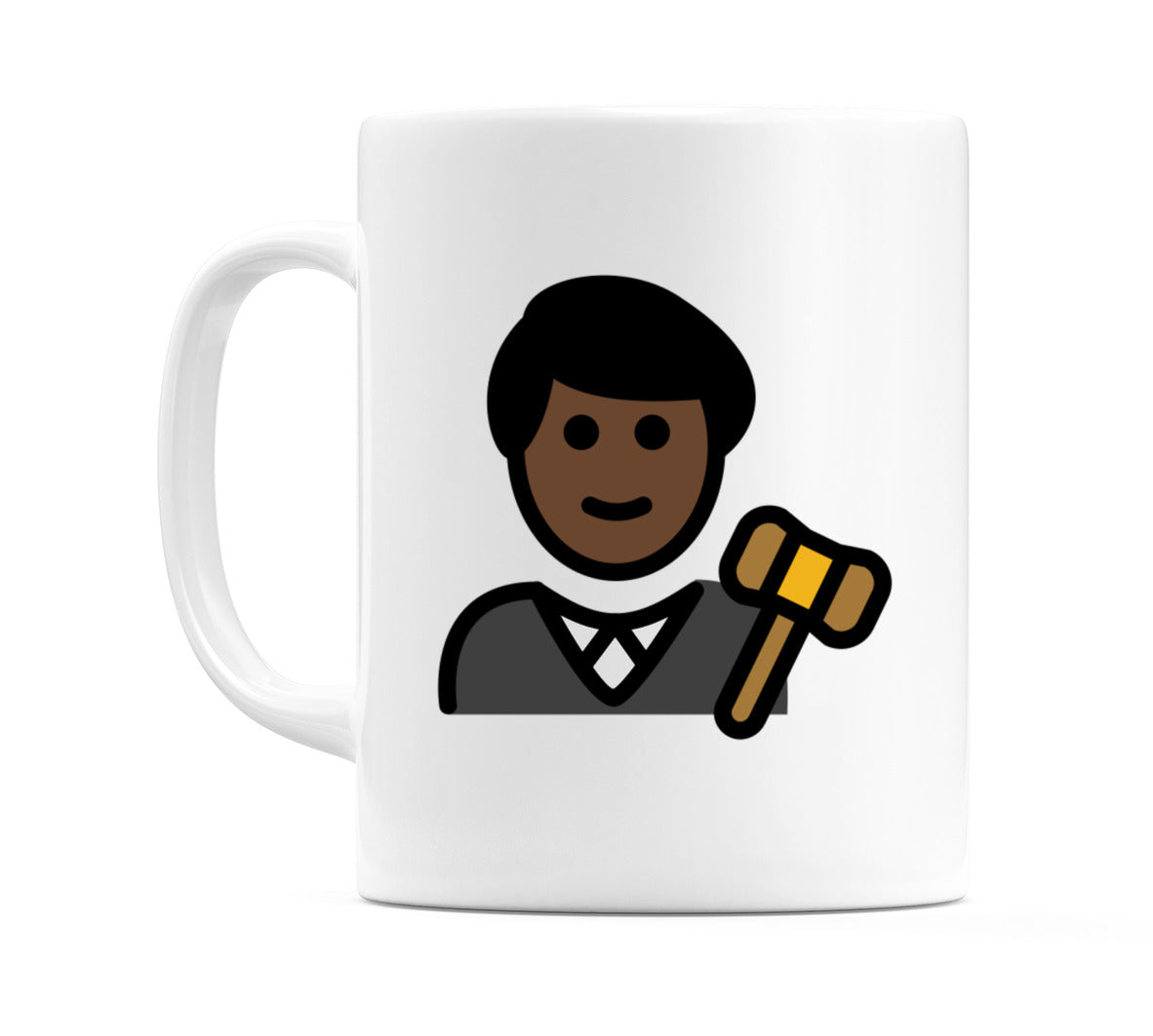 Male Judge: Dark Skin Tone Emoji Mug