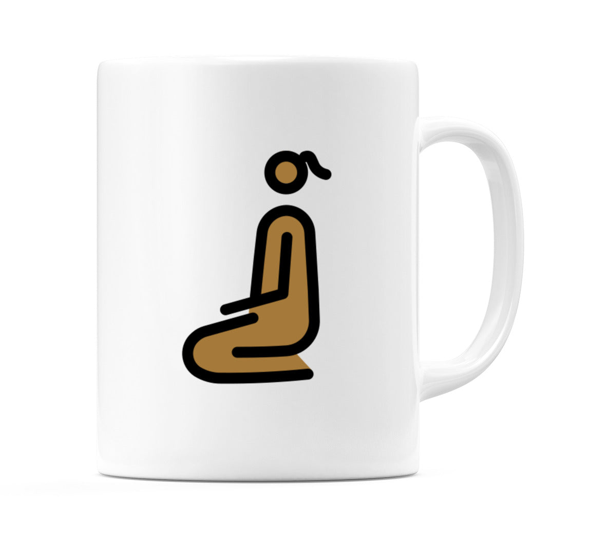 Female Kneeling: Medium-Dark Skin Tone Emoji Mug