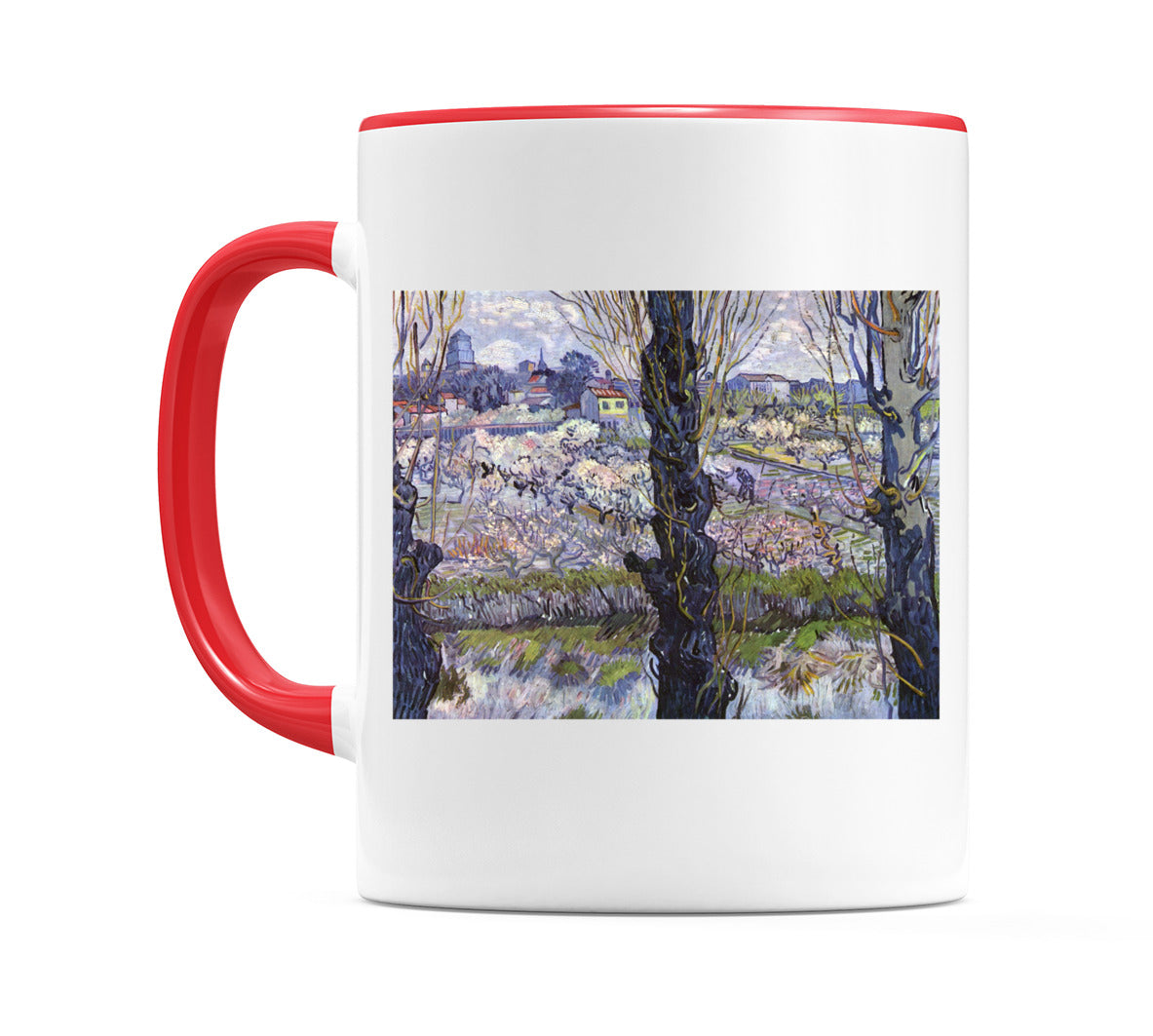 View of Arles, Flowering Orchards (1889) Mug