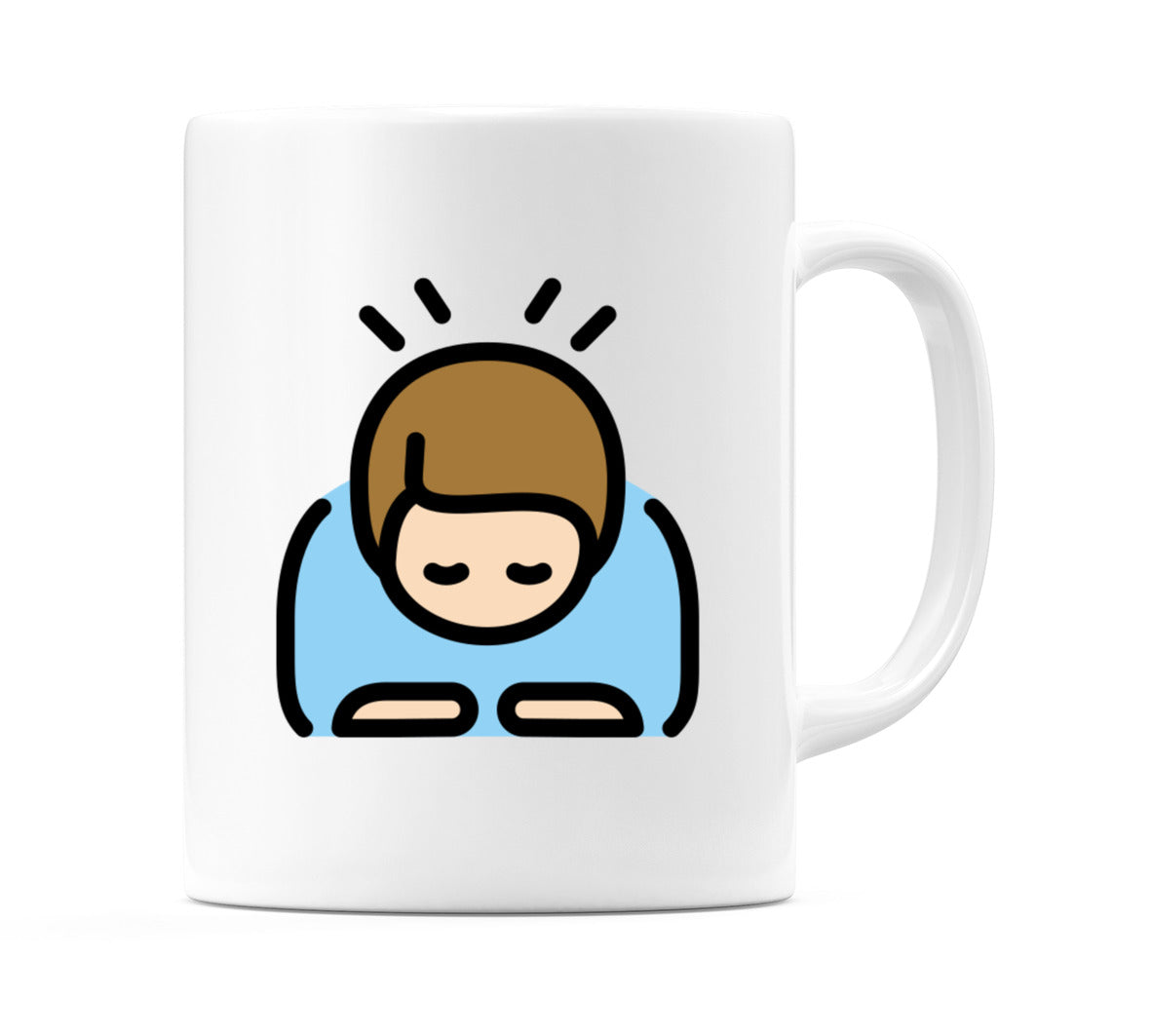 Male Bowing: Light Skin Tone Emoji Mug