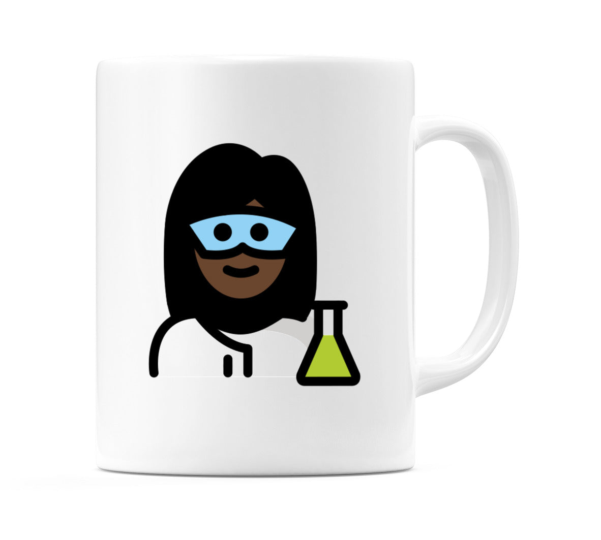 Female Scientist: Dark Skin Tone Emoji Mug