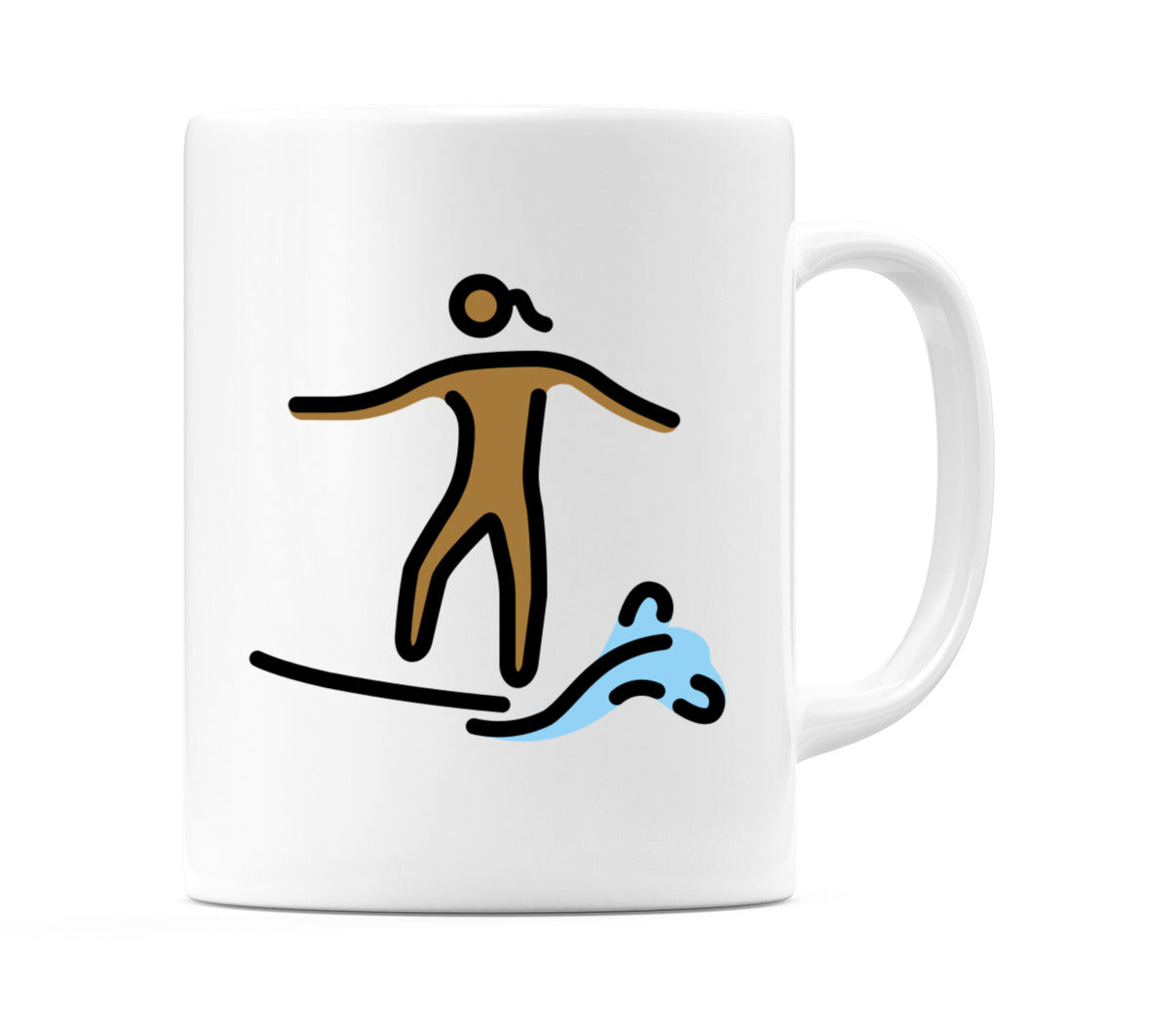 Female Surfing: Medium-Dark Skin Tone Emoji Mug