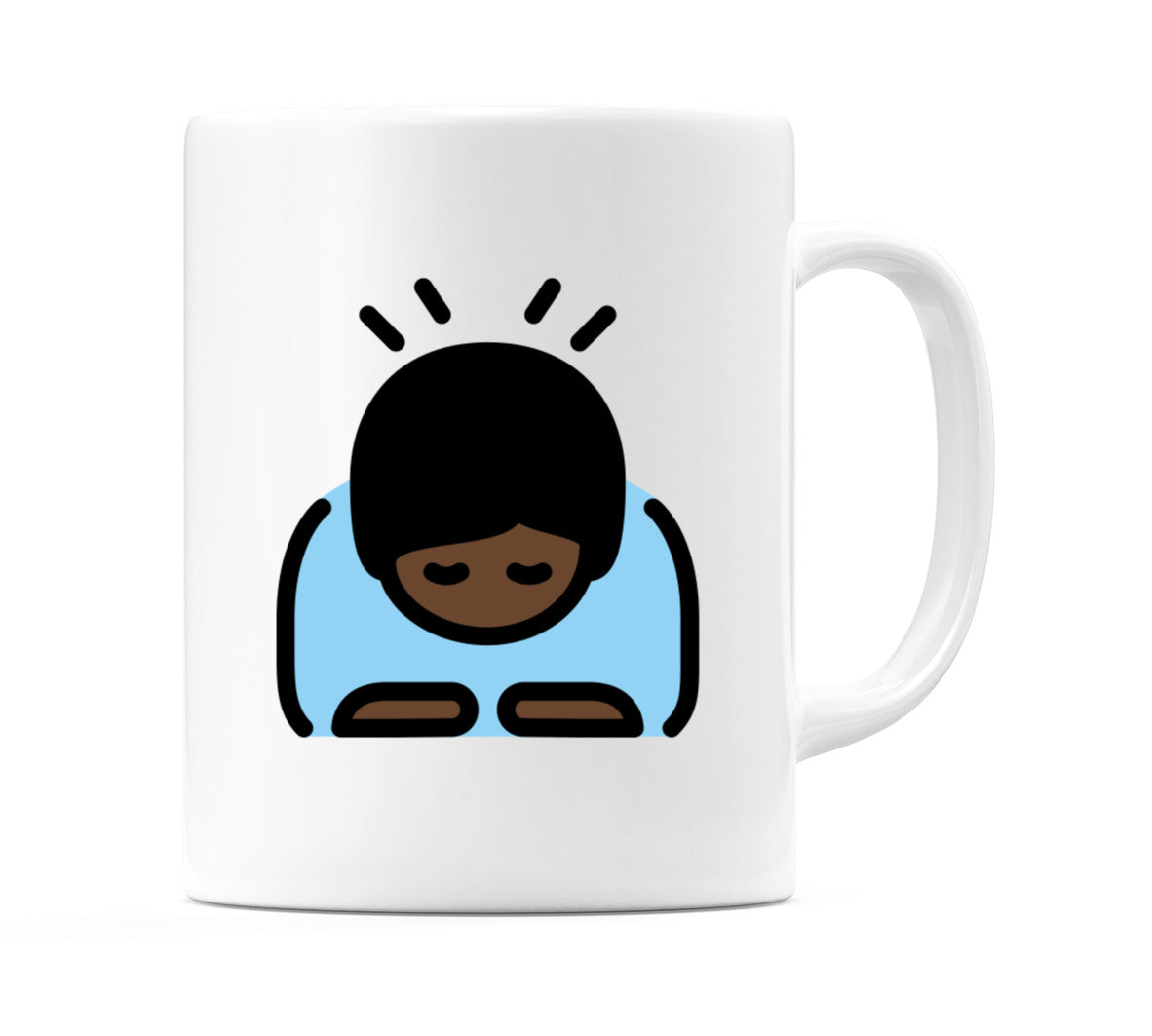Person Bowing: Dark Skin Tone Emoji Mug